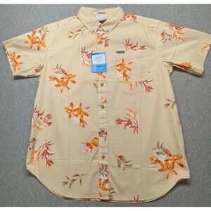 COLUMBIA Rapid Rivers Button Up Shirt Med Green  Short Sleeve NEW Cruise Wear